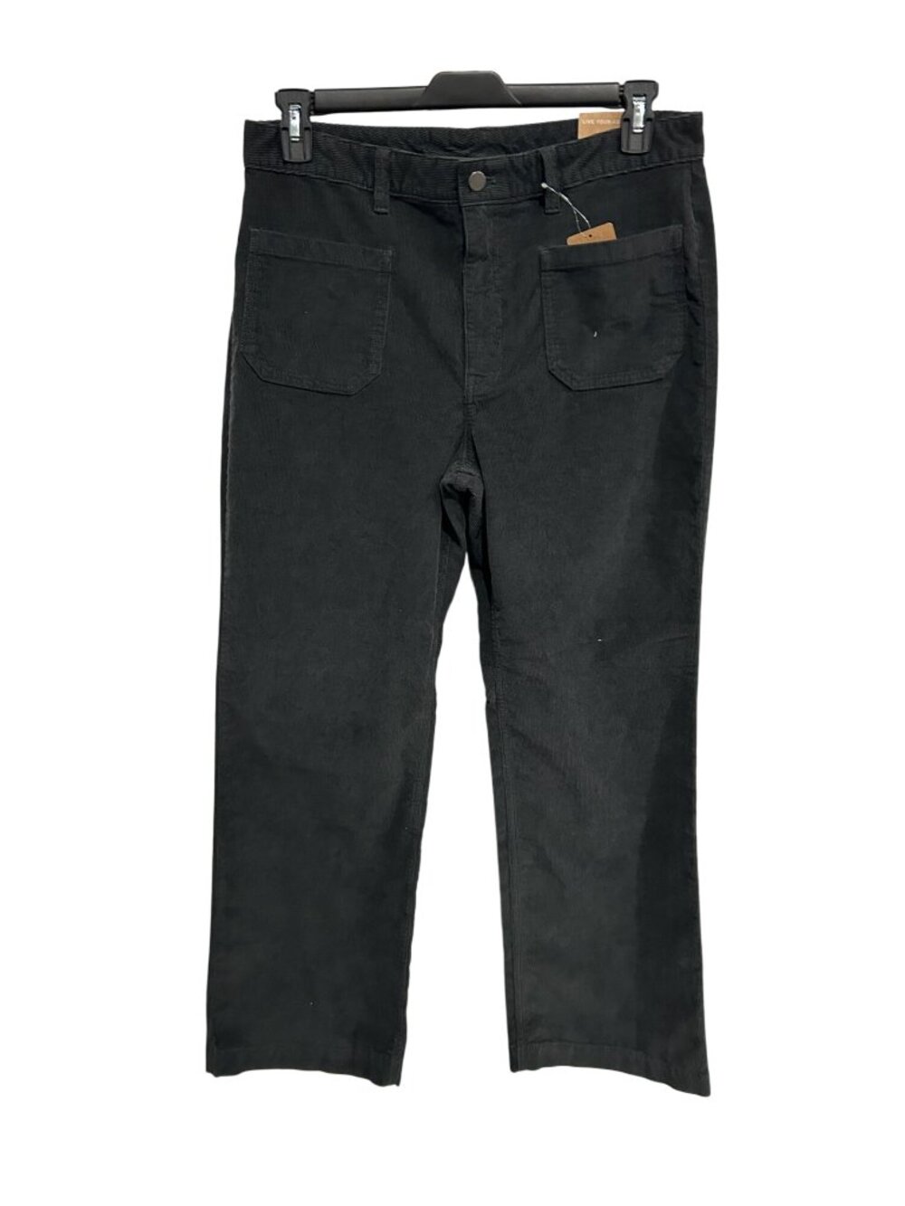 Eddie Bauer Womens Carbon Black Corduroy Stretch Pants Sz 12 Retro Gorpcore NEW